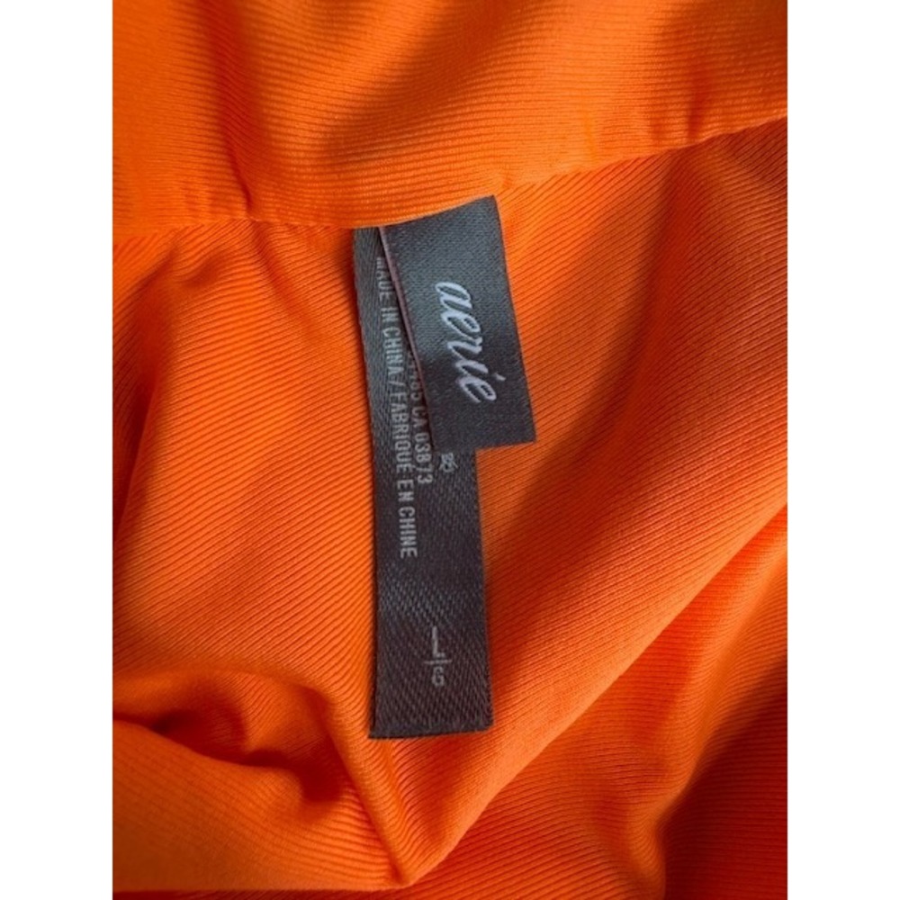 Aerie Vibrant Orange One-Piece Swimsuit LRG Racerback Cheeky Lined Beach NWOT - Picture 4 of 5